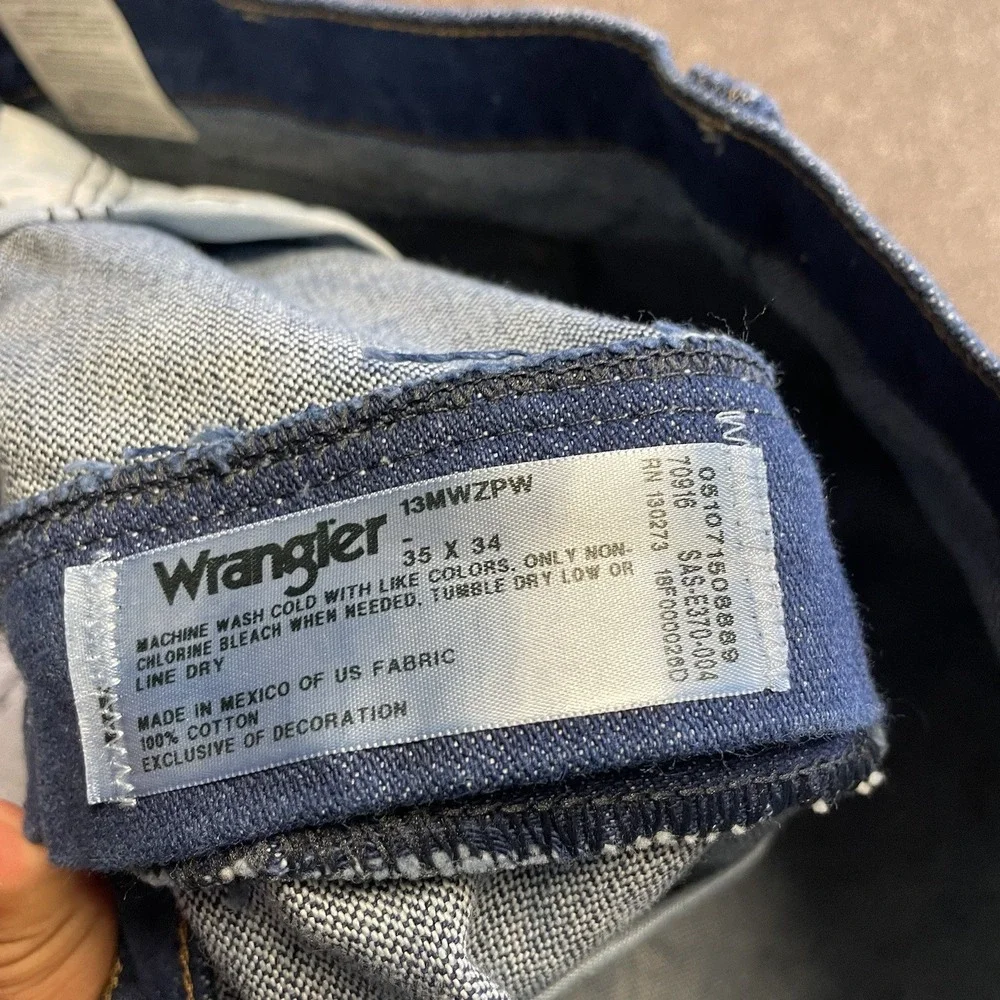 New Wrangler Cowboy Cut 13MWZ Original Fit Jeans Rigid Indigo Men's Size 35x34